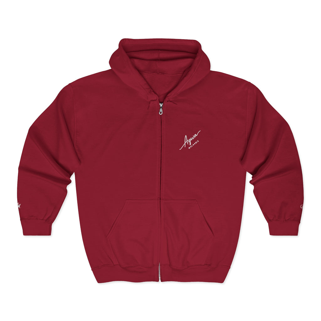 Aywa Malaabis - Signature Script Zip Hoodie- White Font