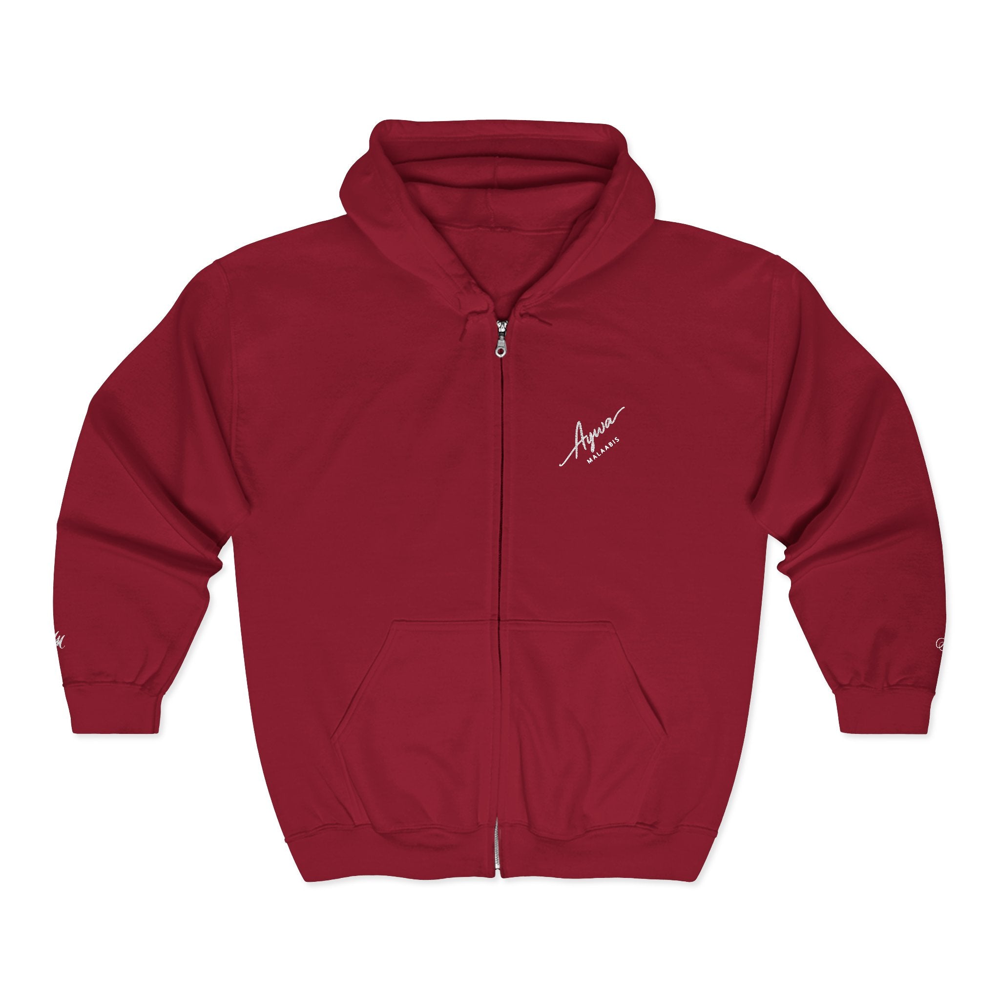 Aywa Malaabis - Signature Script Zip Hoodie- White Font