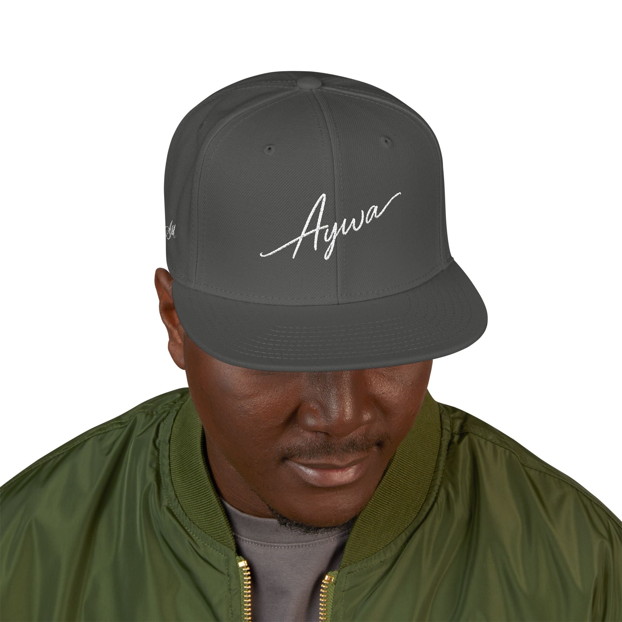 Aywa Malaabis Snapback Hat — Embroidered 'Aywa' Streetwear Cap
