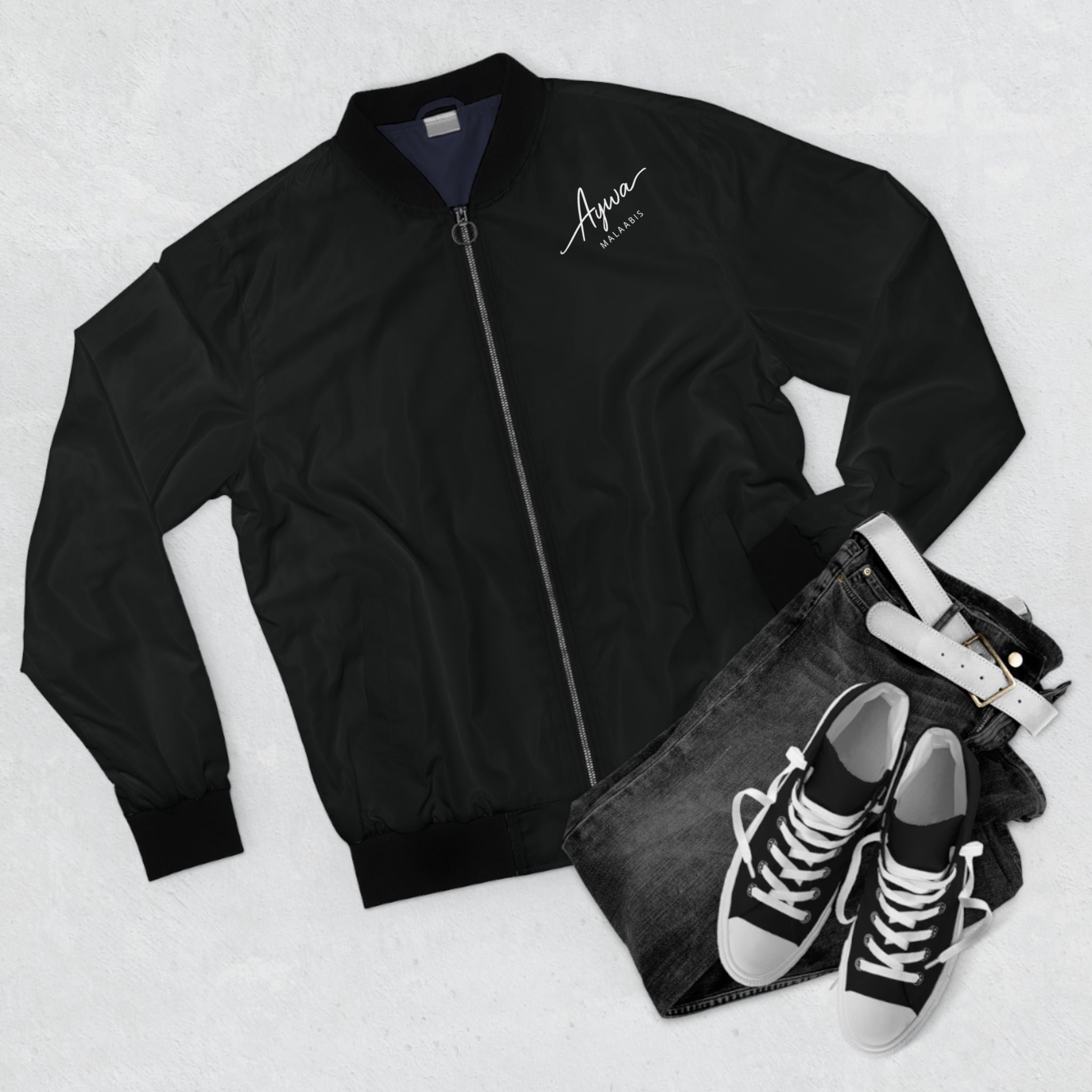Aywa Malaabis - Aywa Signature Bomber Jacket - White Font