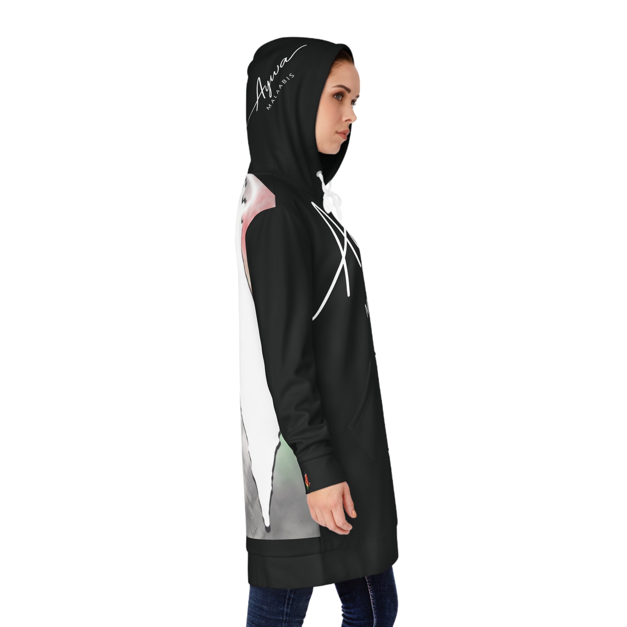 Aywa Malaabis - Aywa's Oversized Hoodie Dress - Large White Font