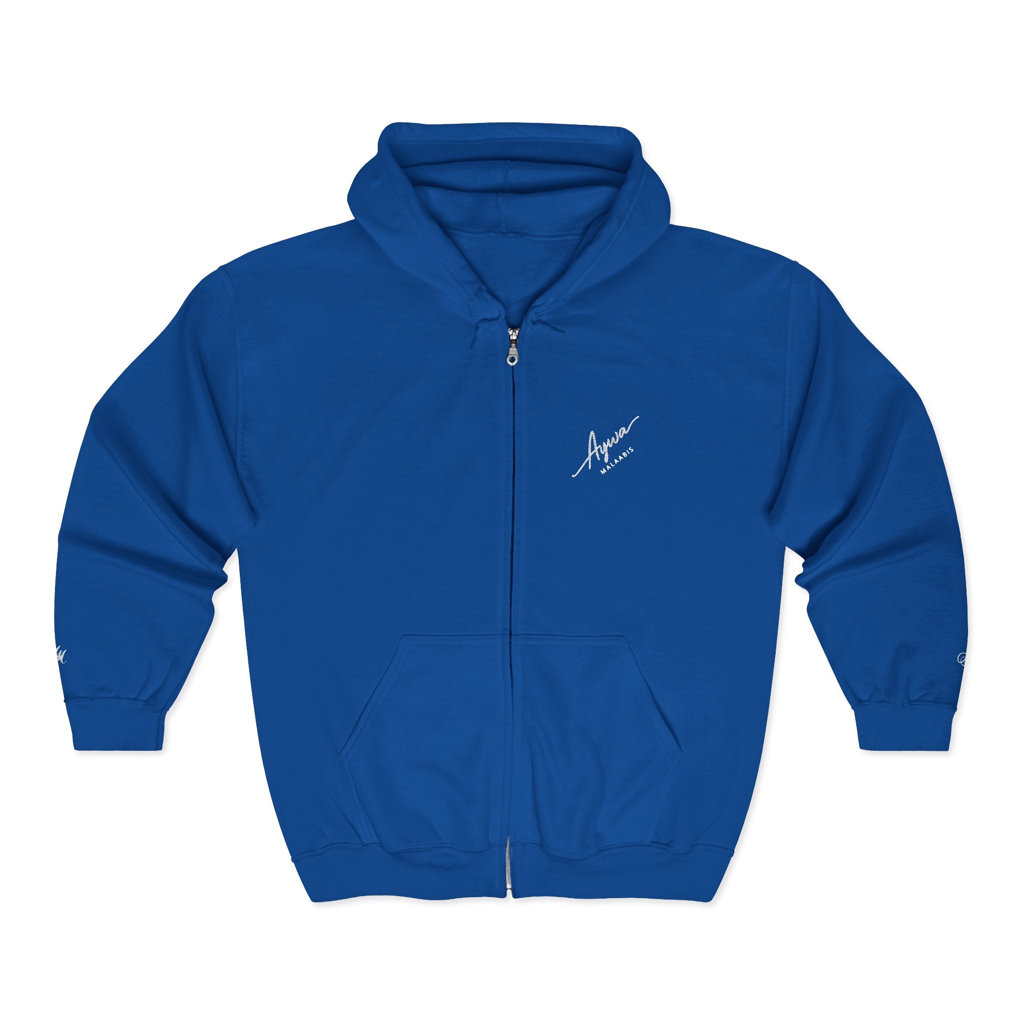 Aywa Malaabis - Signature Script Zip Hoodie- White Font