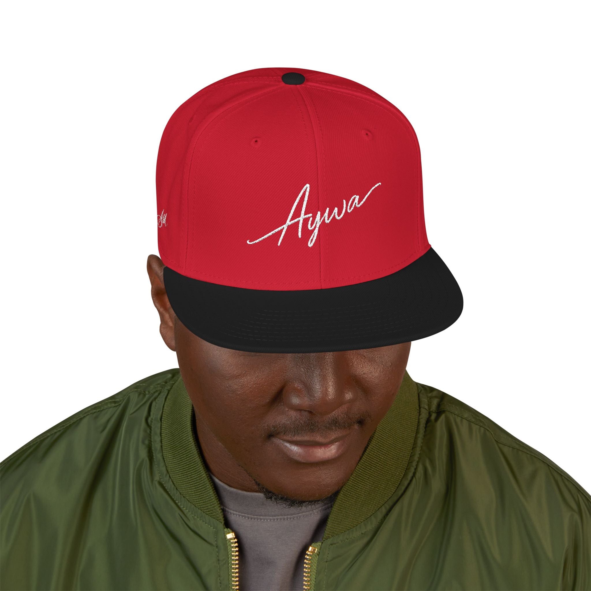 Aywa Malaabis Snapback Hat — Embroidered 'Aywa' Streetwear Cap