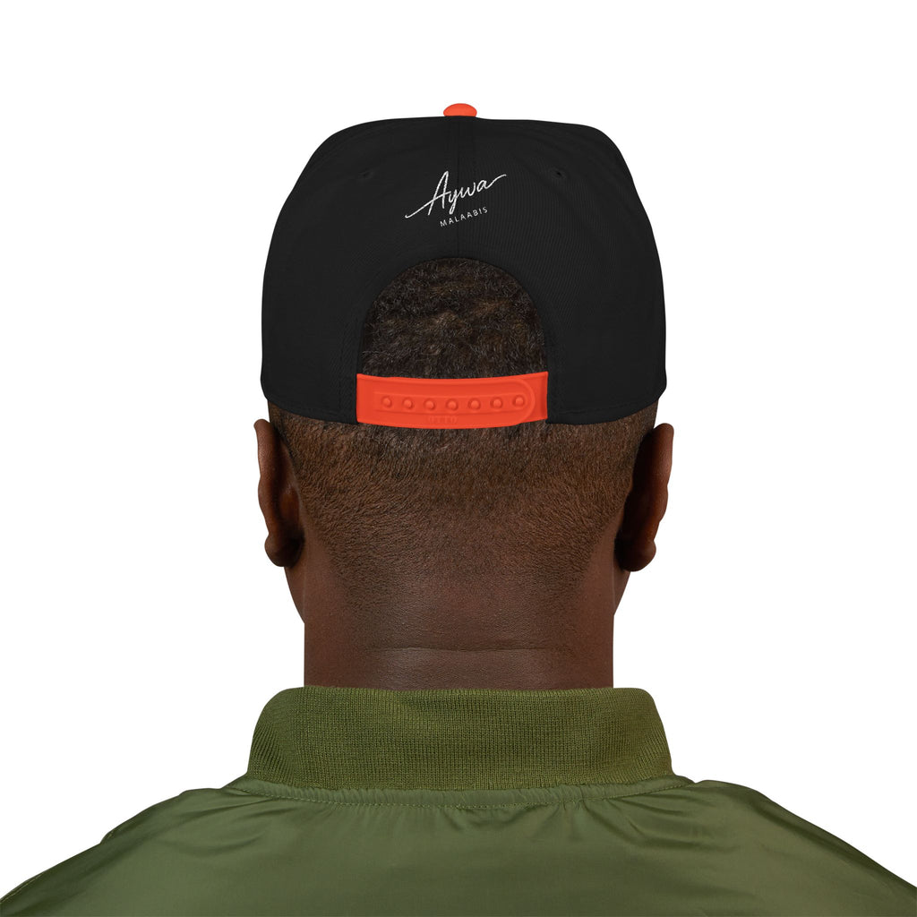 Aywa Malaabis Snapback Hat — Embroidered 'Aywa' Streetwear Cap