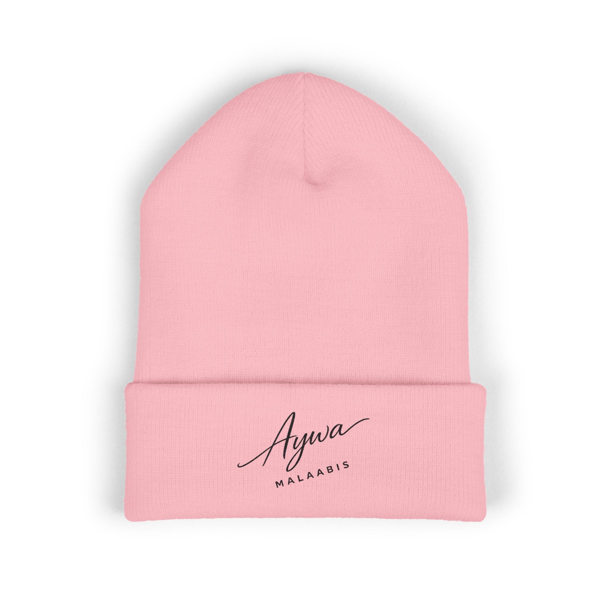 Aywa Malaabis Embroidered Beanie | Classic Cuffed Knit Hat | Minimal Streetwear Winter Cap
