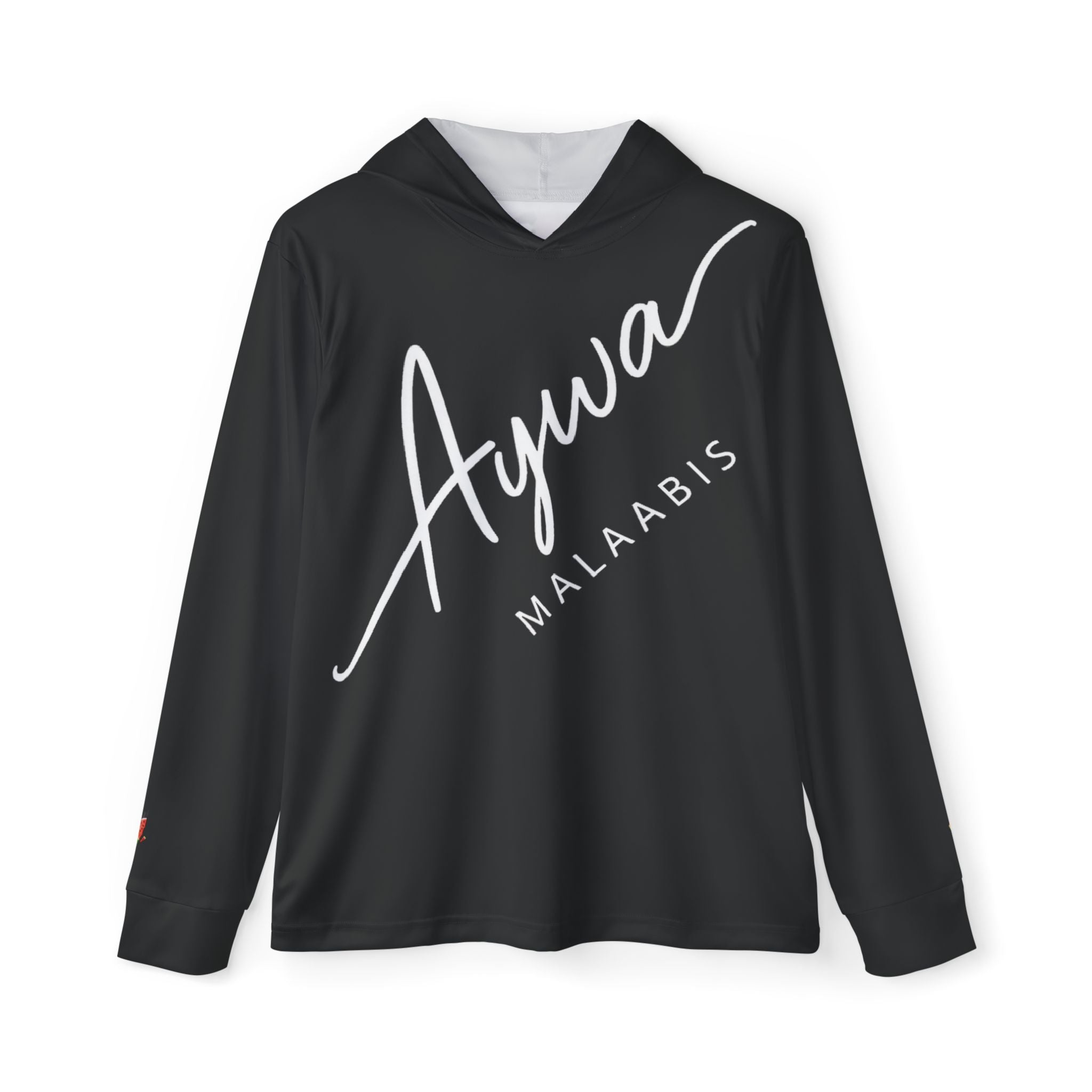 Aywa Malaabis - Aywa's Aqua Waves Sports Hoodie - Large White Font