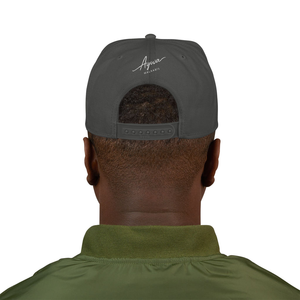 Aywa Malaabis Snapback Hat — Embroidered 'Aywa' Streetwear Cap