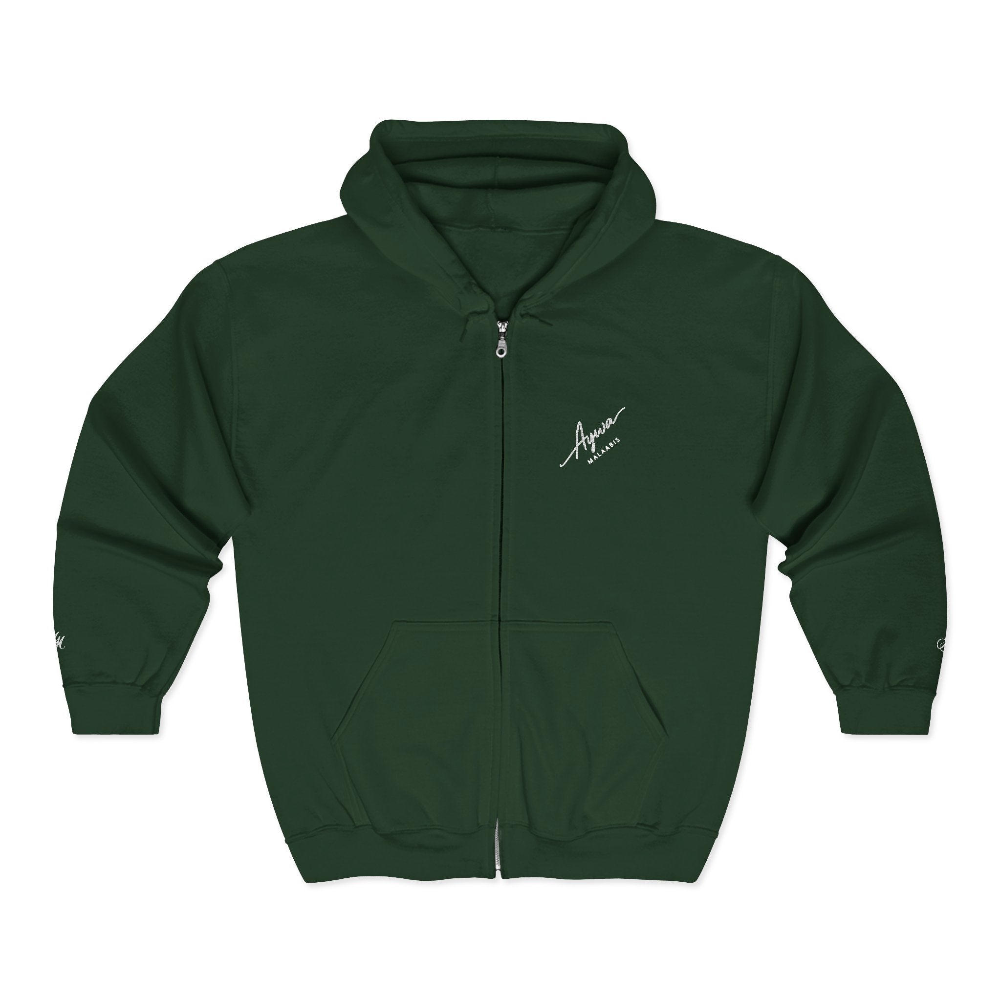 Aywa Malaabis - Signature Script Zip Hoodie- White Font
