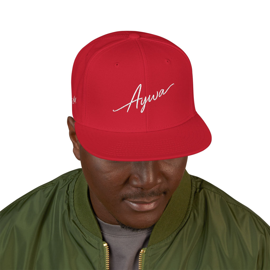 Aywa Malaabis Snapback Hat — Embroidered 'Aywa' Streetwear Cap