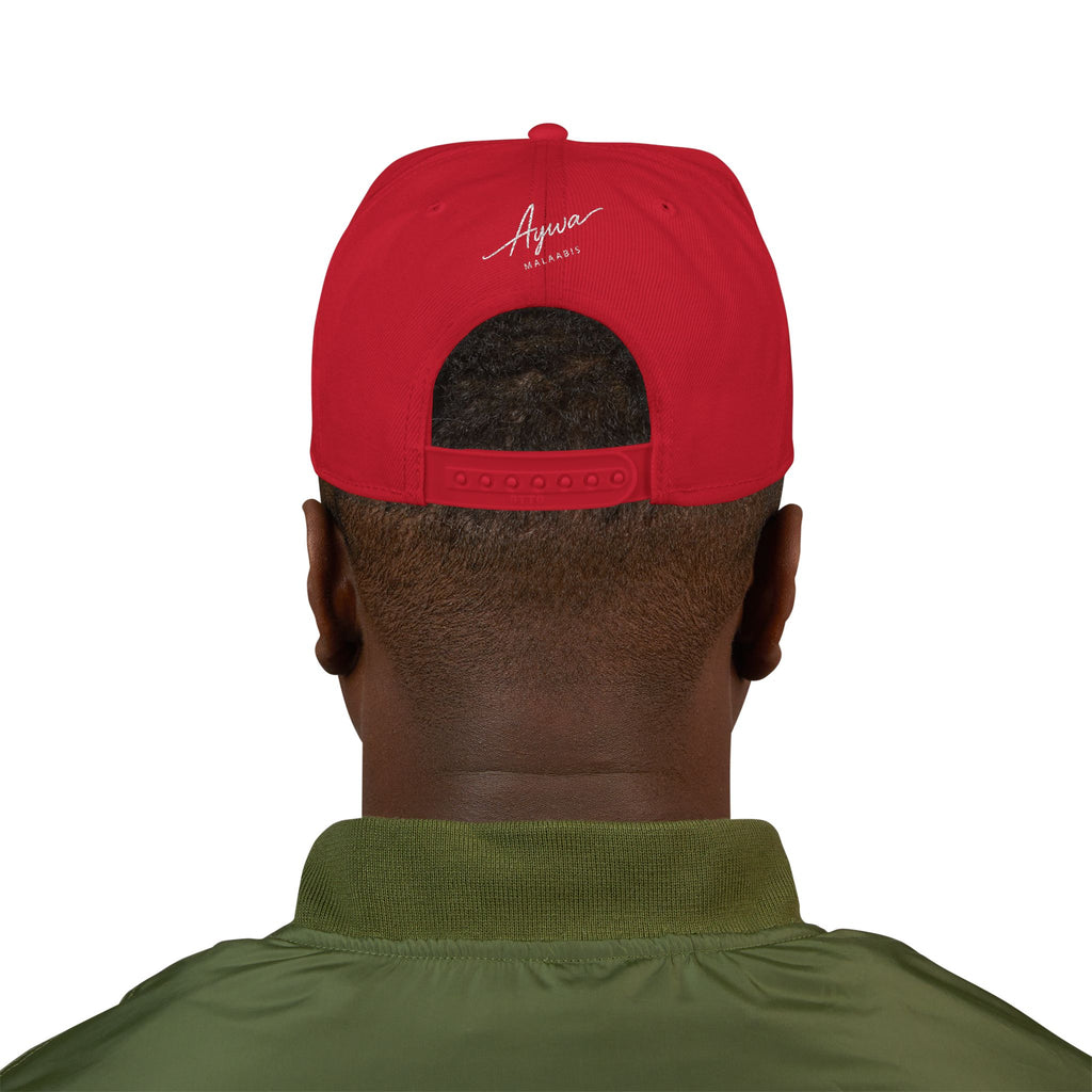 Aywa Malaabis Snapback Hat — Embroidered 'Aywa' Streetwear Cap