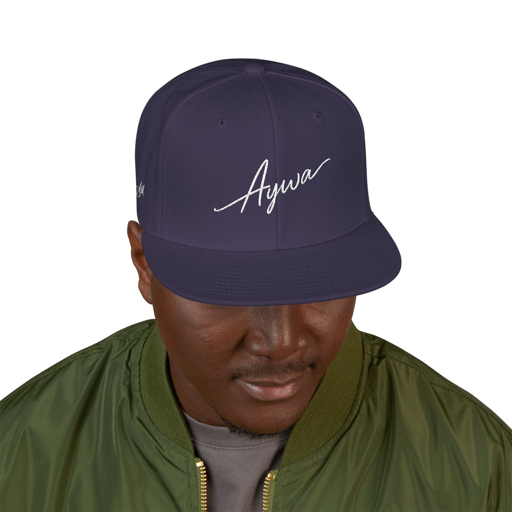 Aywa Malaabis Snapback Hat — Embroidered 'Aywa' Streetwear Cap