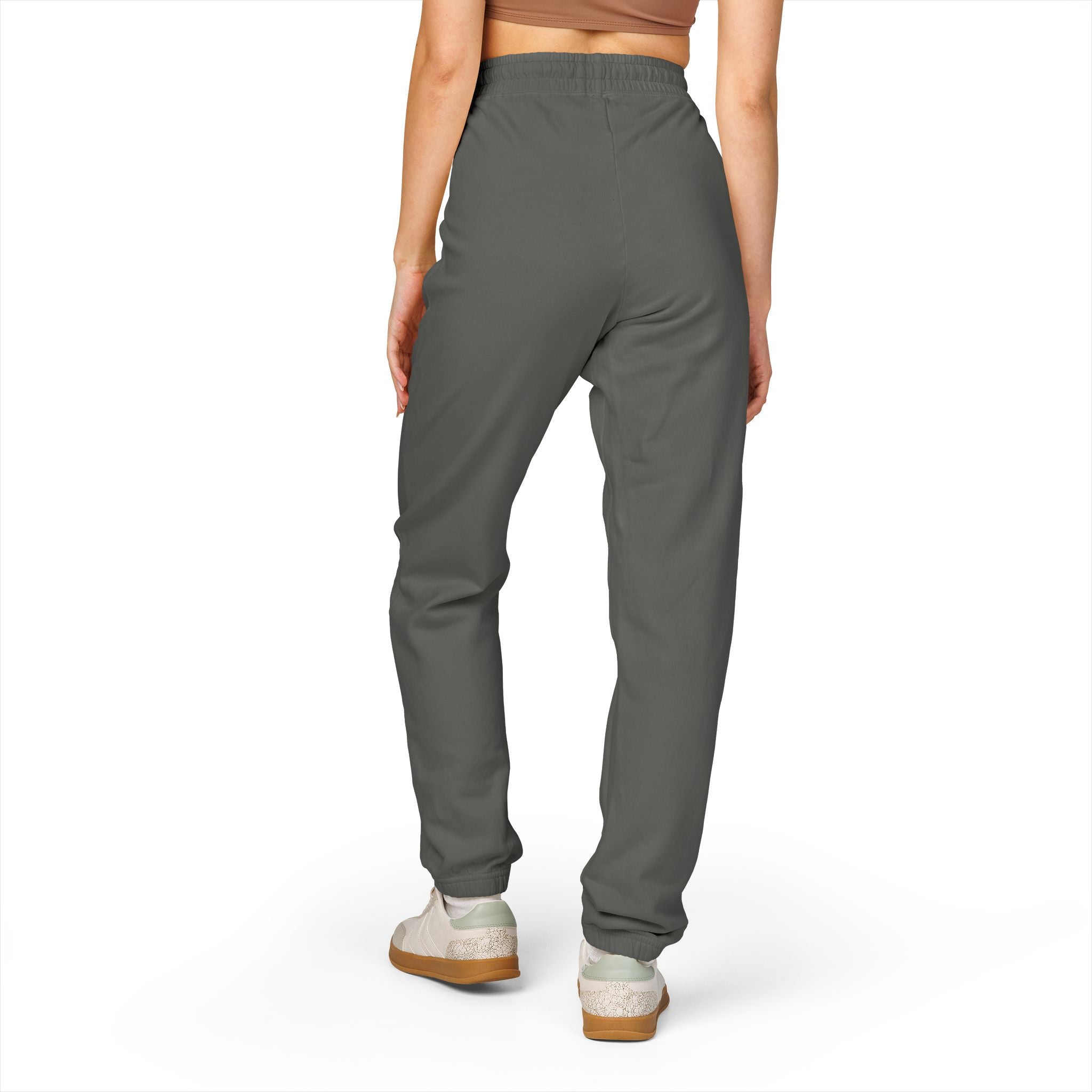 Aywa Joggers — "Amor" Script Graphic Fleece Sweatpants