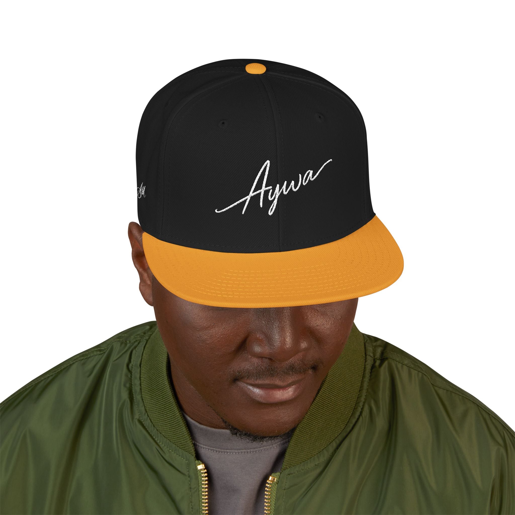 Aywa Malaabis Snapback Hat — Embroidered 'Aywa' Streetwear Cap