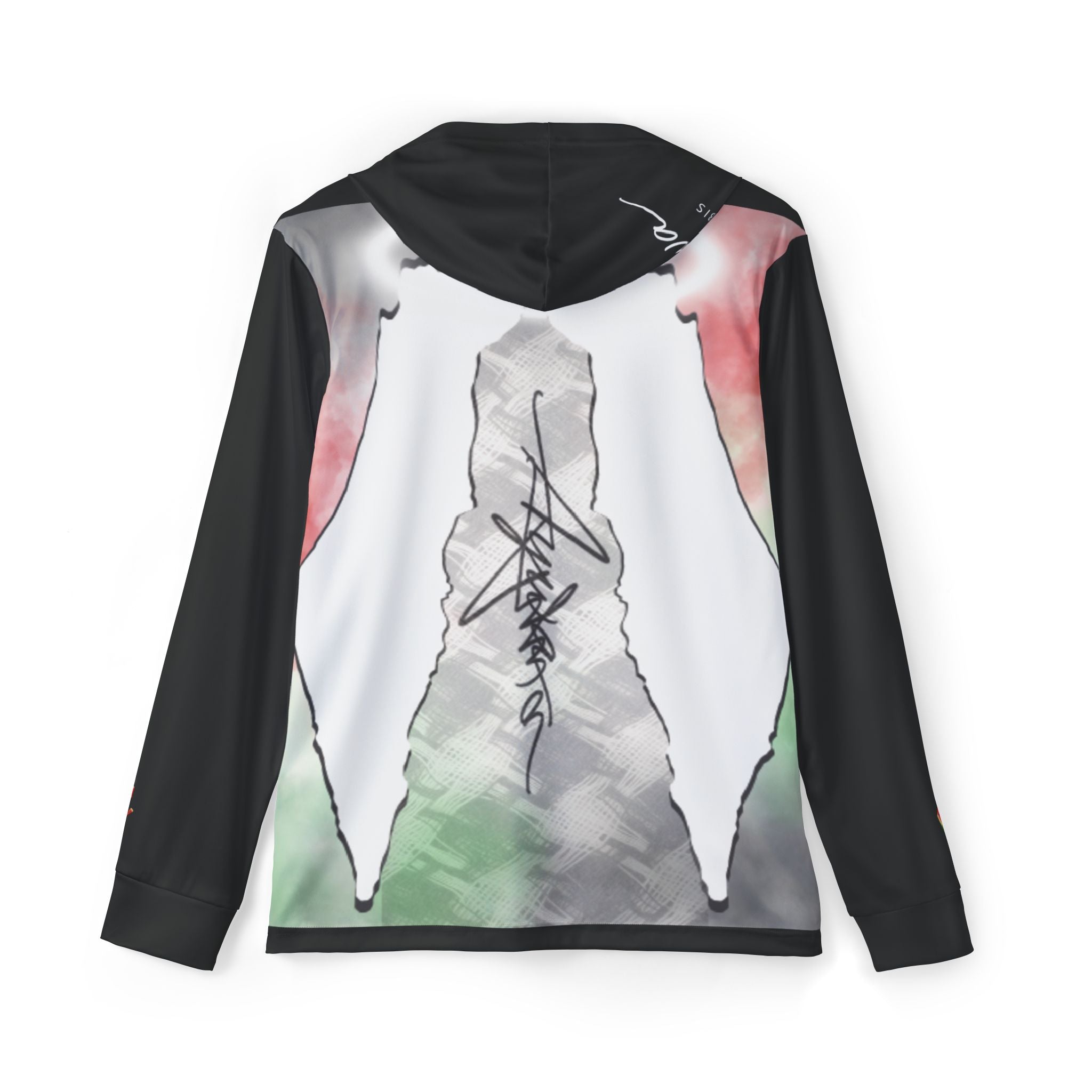 Aywa Malaabis - Aywa's Aqua Waves Sports Hoodie - Large White Font