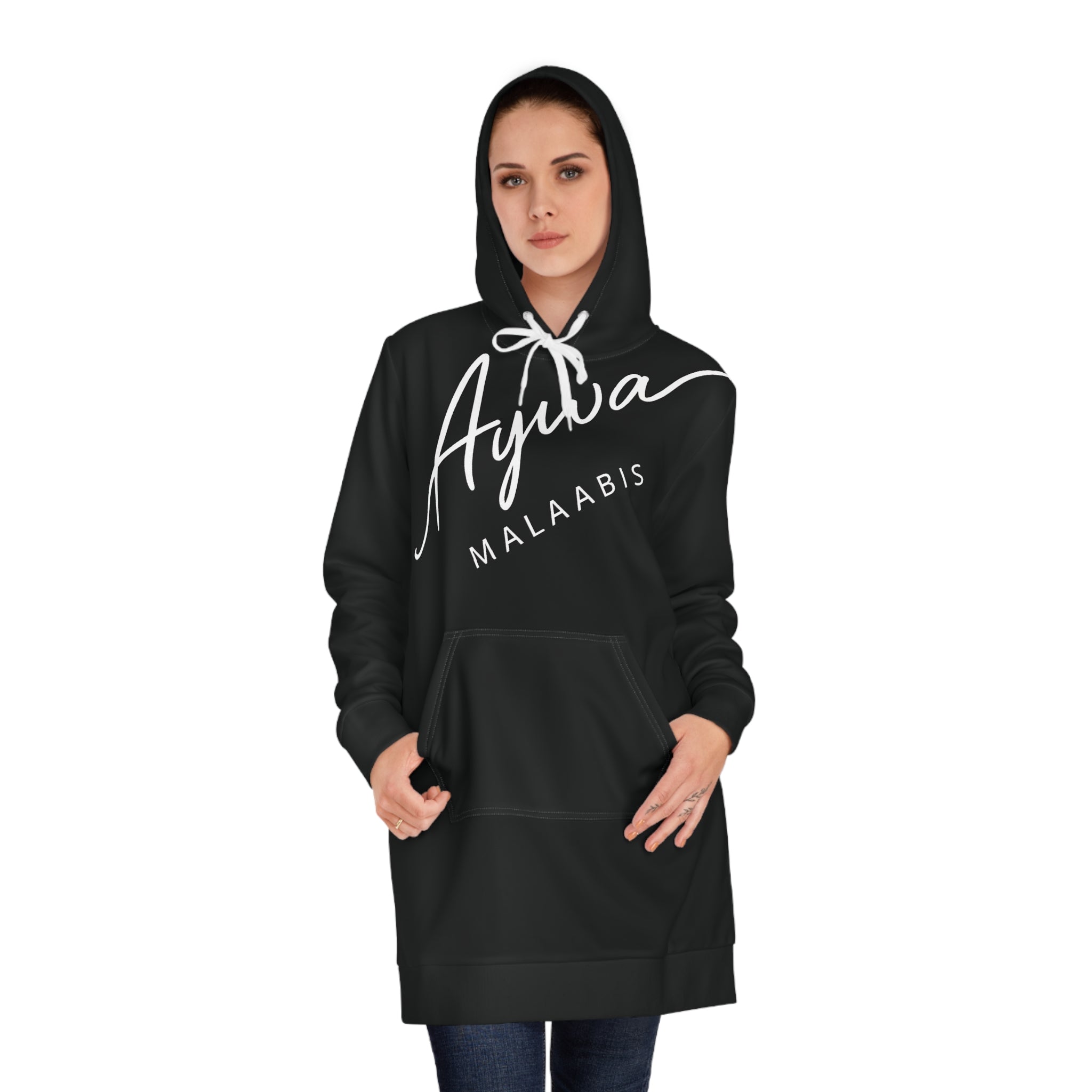 Aywa Malaabis - Aywa's Oversized Hoodie Dress - Large White Font