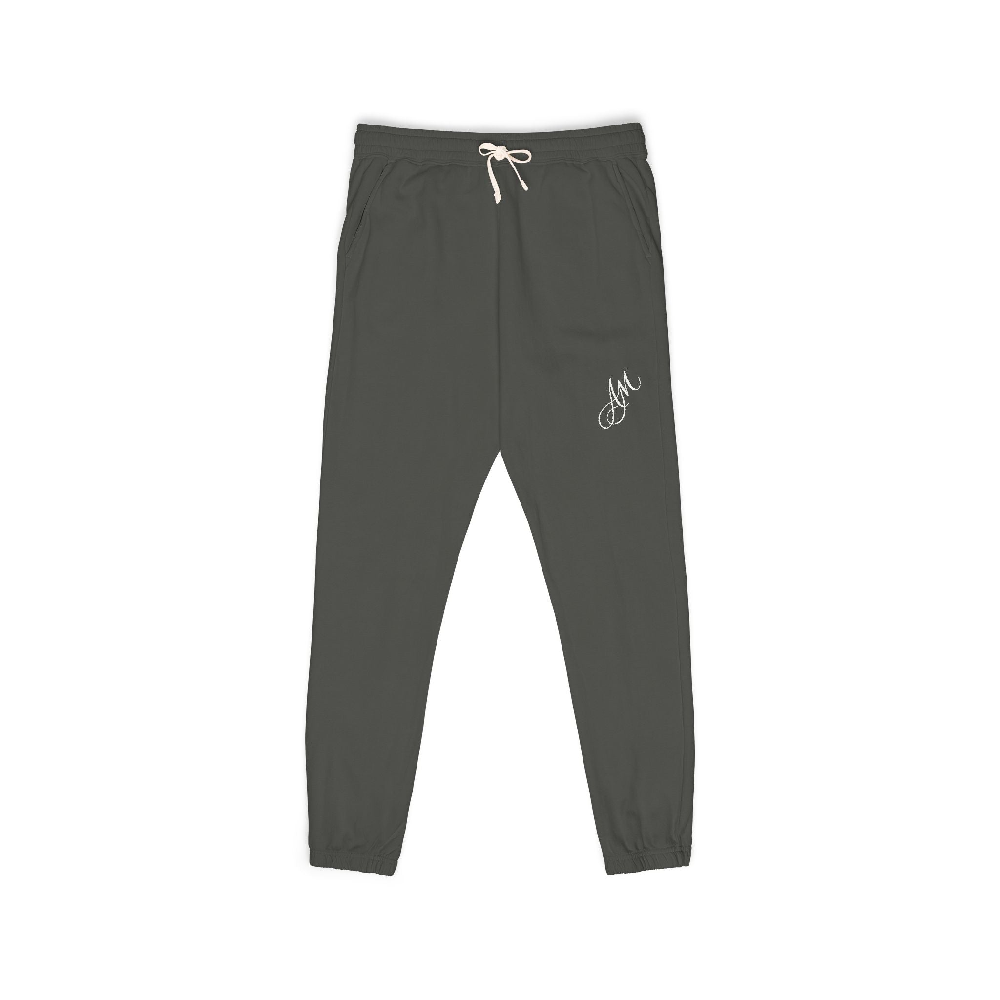 Aywa Joggers — "Amor" Script Graphic Fleece Sweatpants