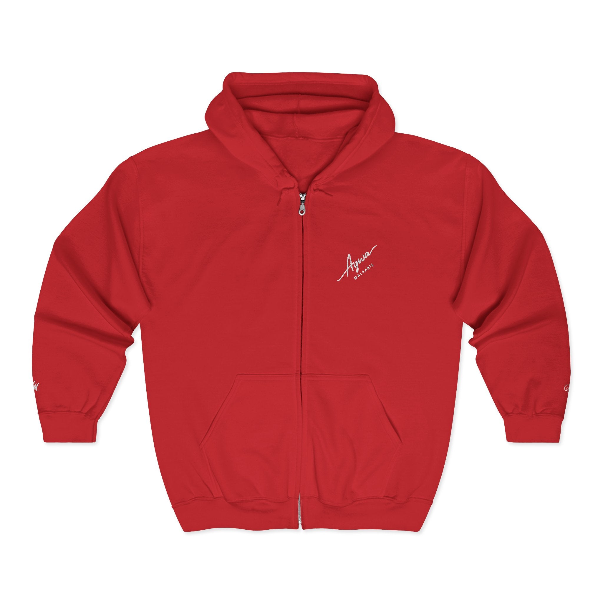 Aywa Malaabis - Signature Script Zip Hoodie- White Font