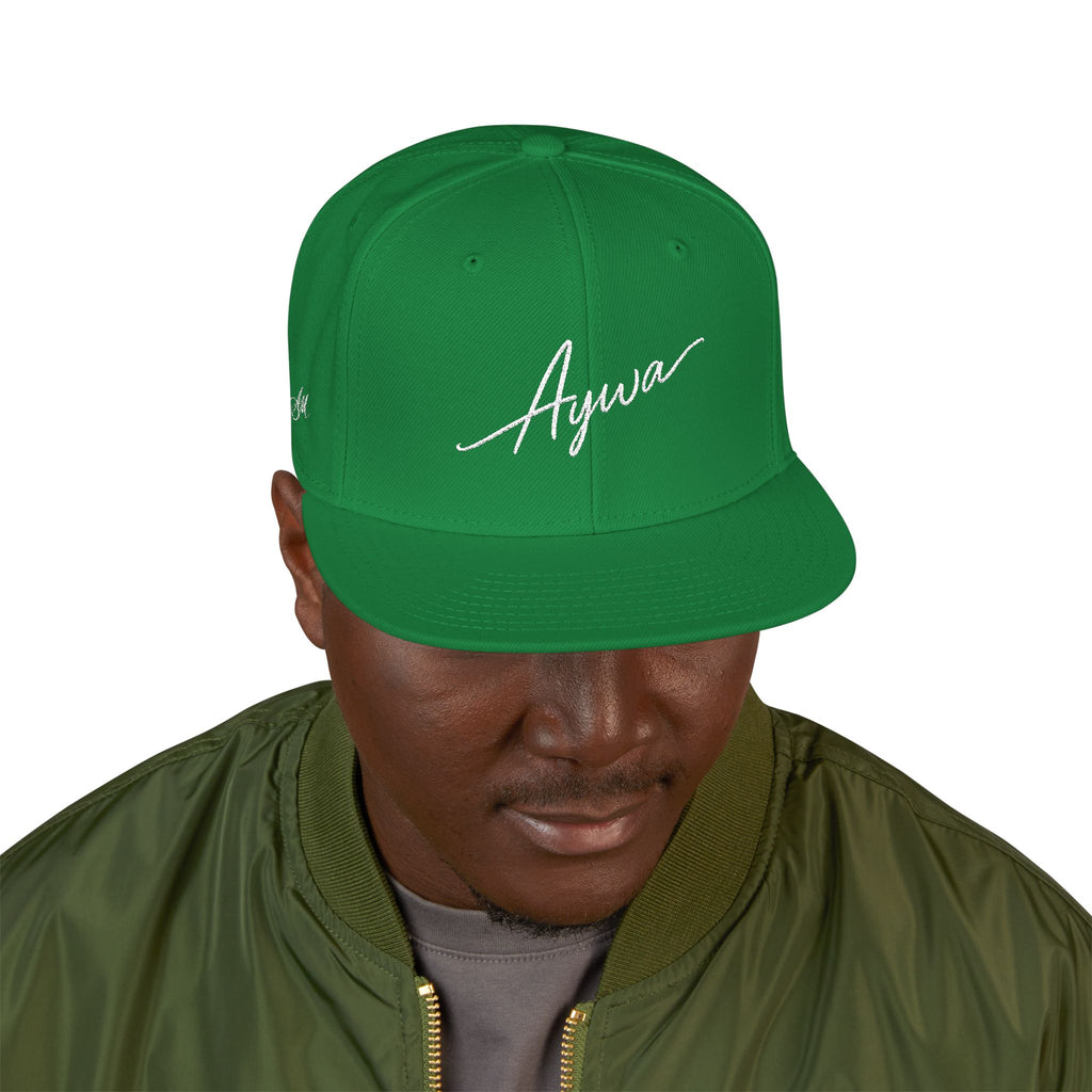 Aywa Malaabis Snapback Hat — Embroidered 'Aywa' Streetwear Cap