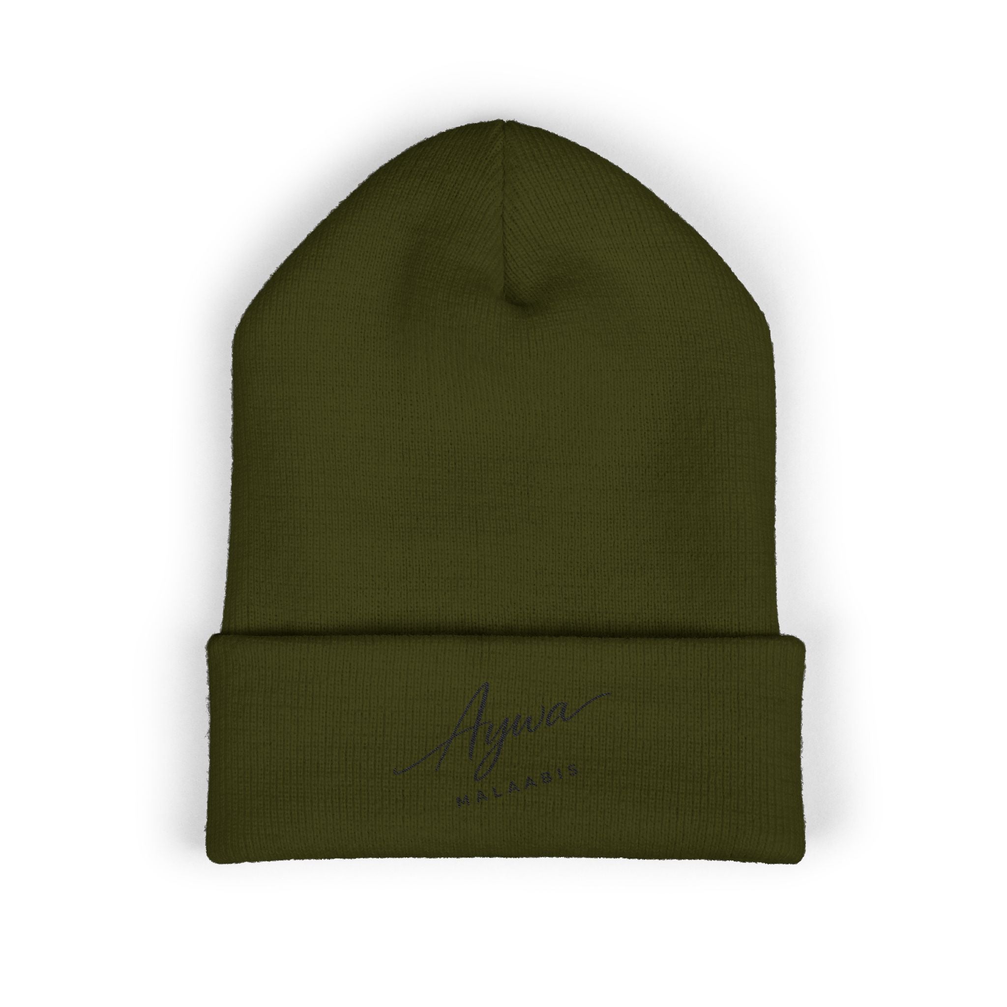 Aywa Malaabis Embroidered Beanie | Classic Cuffed Knit Hat | Minimal Streetwear Winter Cap