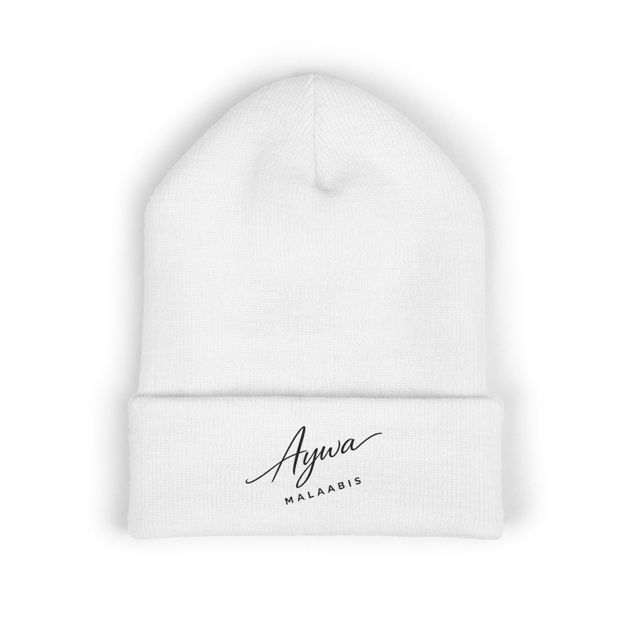 Aywa Malaabis Embroidered Beanie | Classic Cuffed Knit Hat | Minimal Streetwear Winter Cap