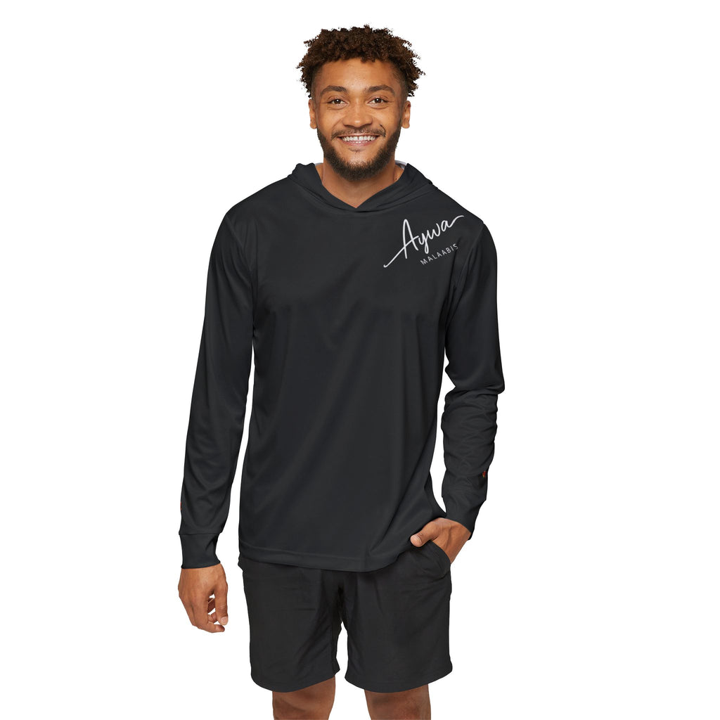Aywa Malaabis - Aywa's Aqua Waves Sports Hoodie - Small White Font