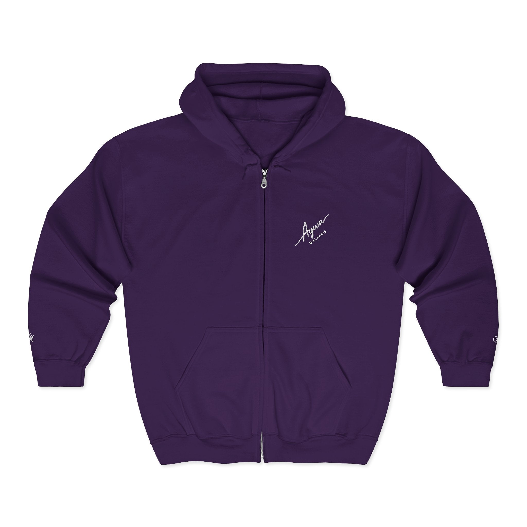 Aywa Malaabis - Signature Script Zip Hoodie- White Font