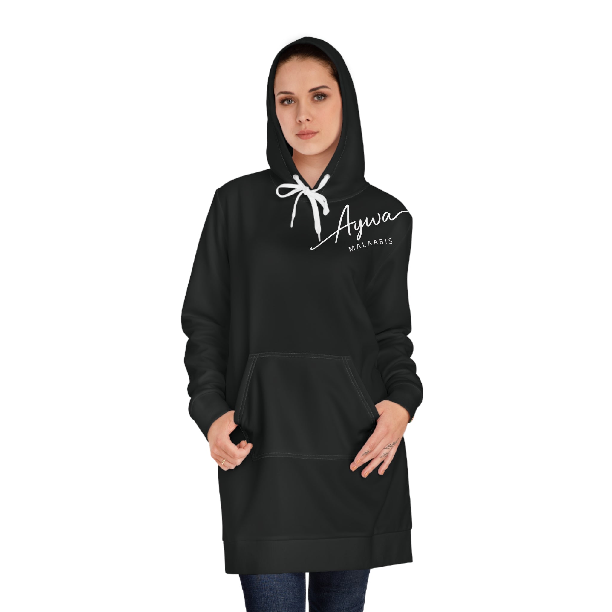 Aywa Malaabis - Aywa's Oversized Hoodie Dress - Regular White Font