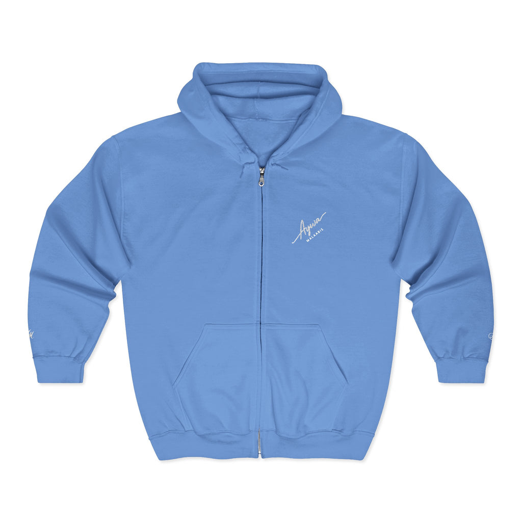 Aywa Malaabis - Signature Script Zip Hoodie- White Font