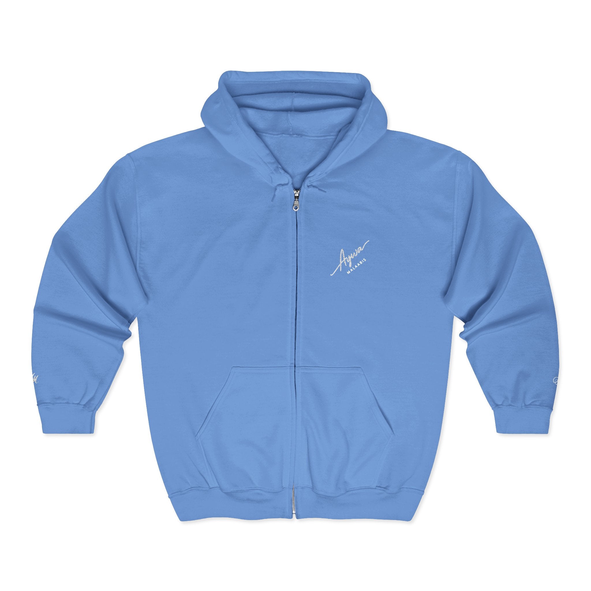 Aywa Malaabis - Signature Script Zip Hoodie- White Font