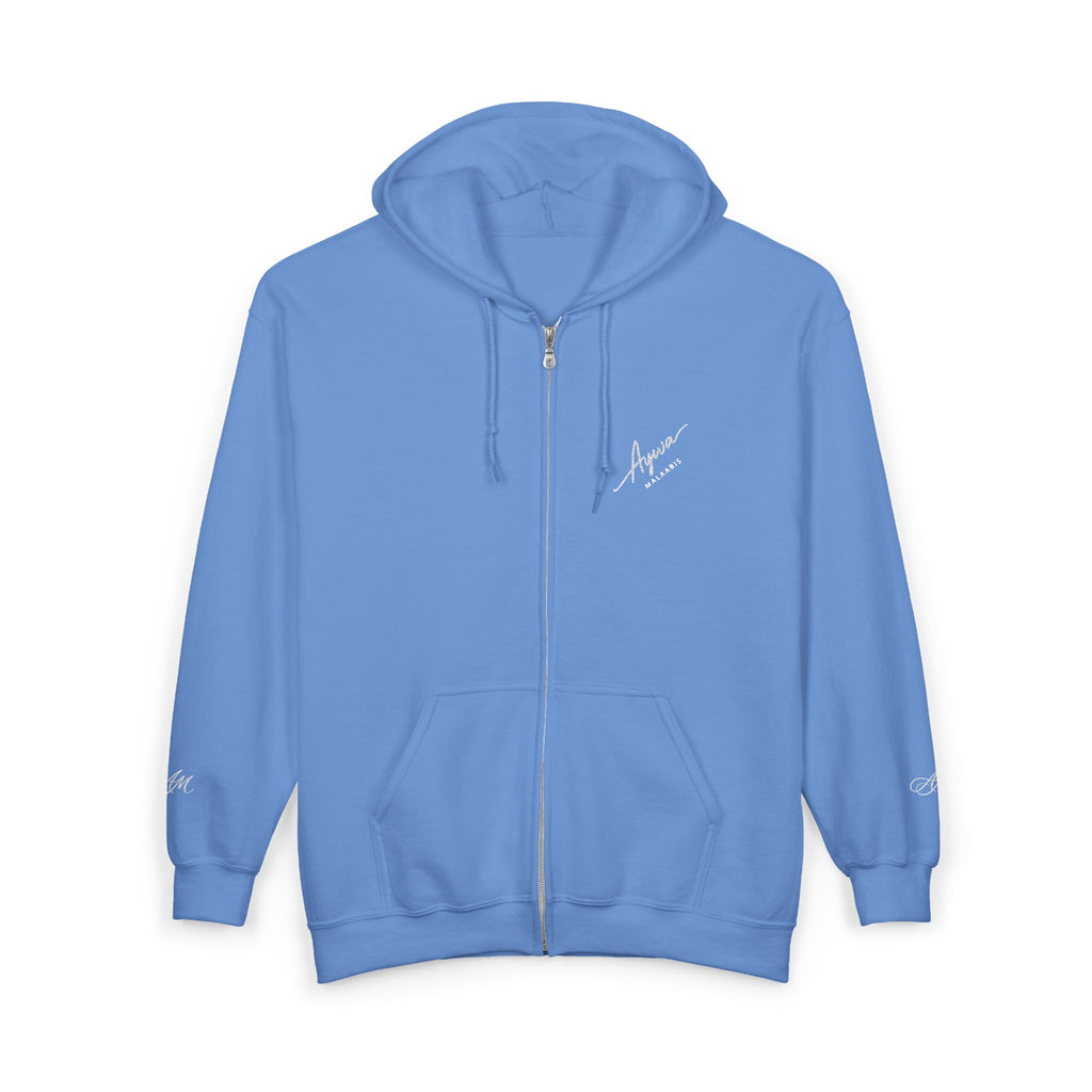 Aywa Malaabis - Signature Script Zip Hoodie- White Font