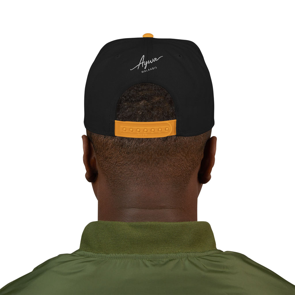 Aywa Malaabis Snapback Hat — Embroidered 'Aywa' Streetwear Cap