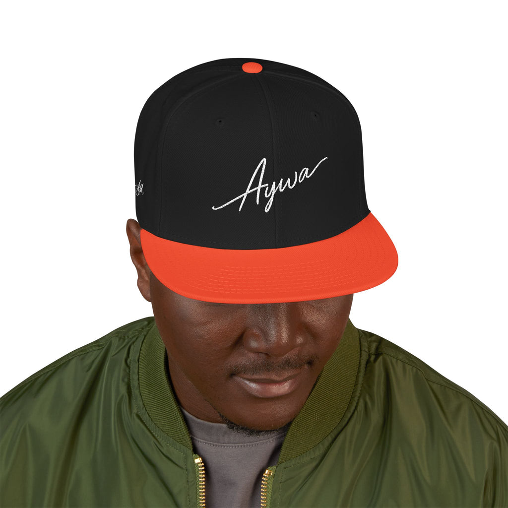Aywa Malaabis Snapback Hat — Embroidered 'Aywa' Streetwear Cap