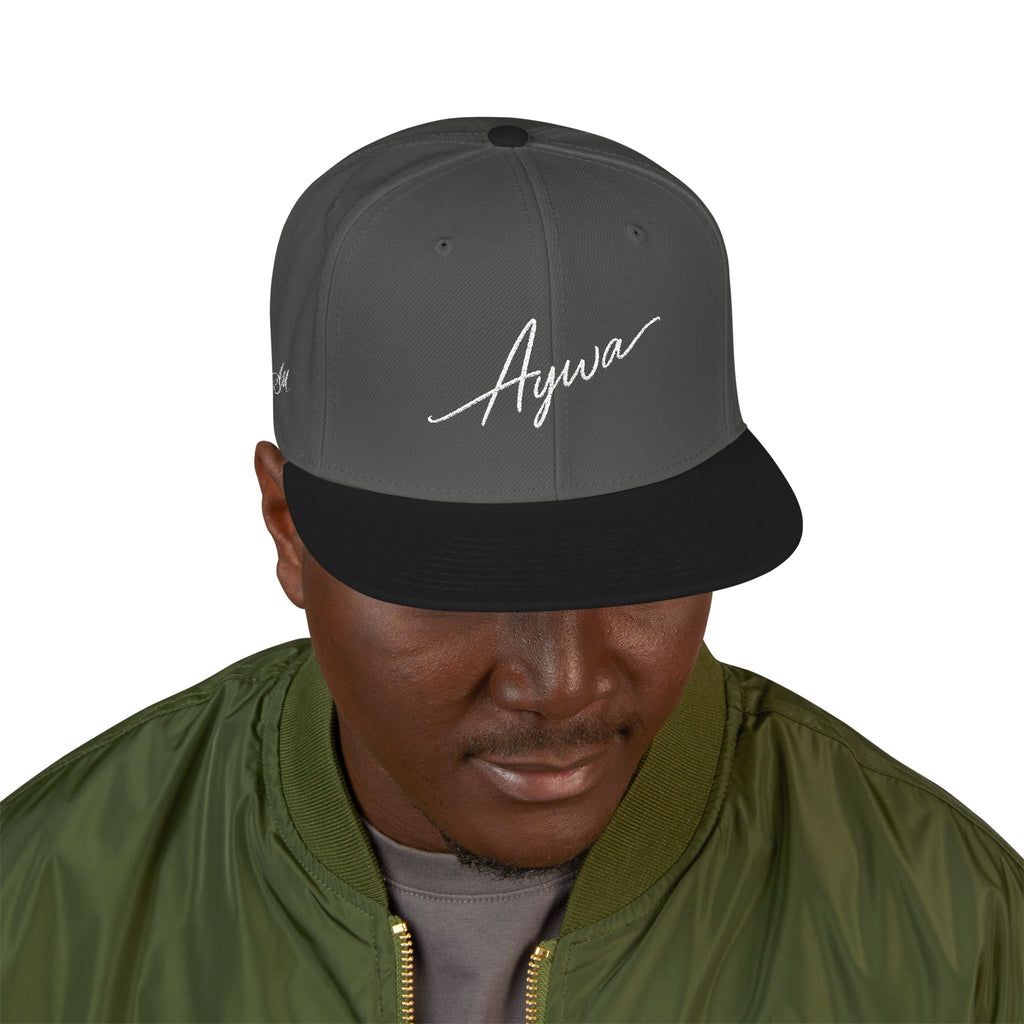 Aywa Malaabis Snapback Hat — Embroidered 'Aywa' Streetwear Cap