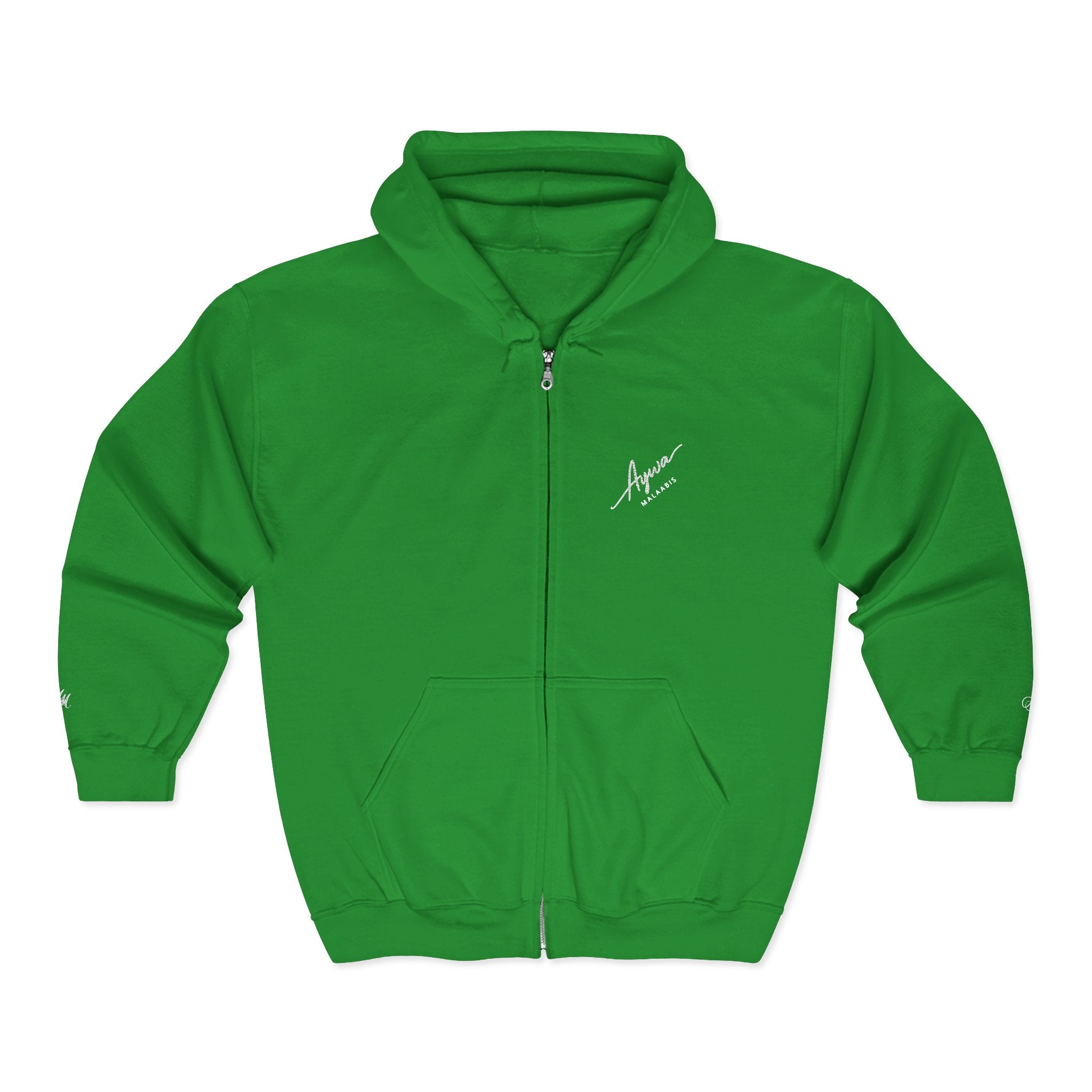 Aywa Malaabis - Signature Script Zip Hoodie- White Font