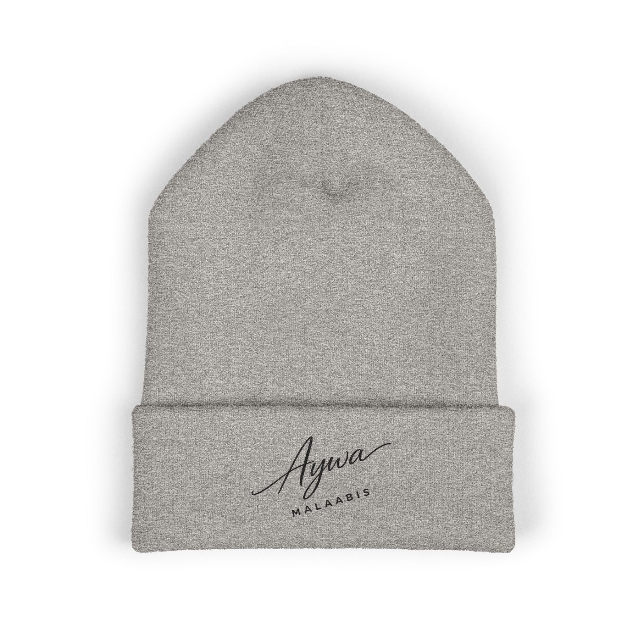 Aywa Malaabis Embroidered Beanie | Classic Cuffed Knit Hat | Minimal Streetwear Winter Cap