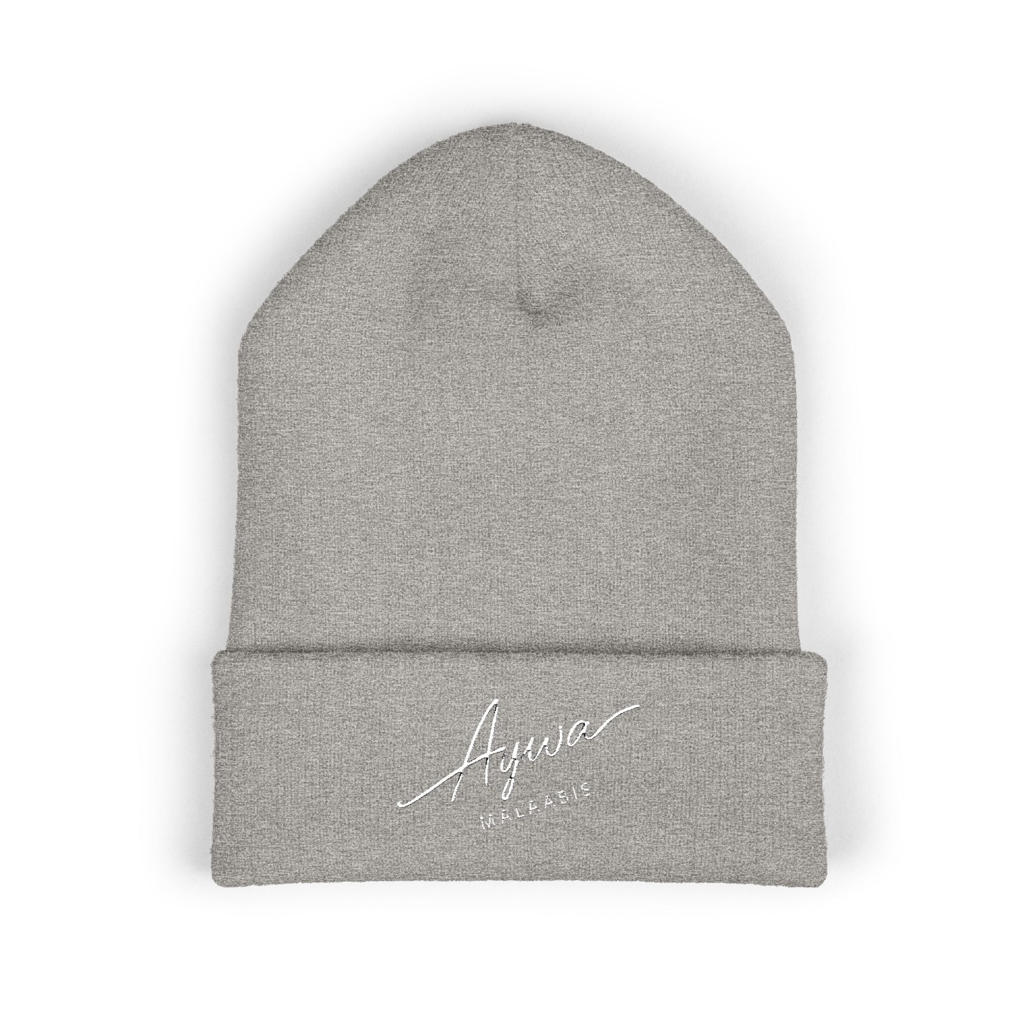 Aywa Malaabis Embroidered Beanie | Classic Cuffed Knit Hat | Minimal Streetwear Winter Cap