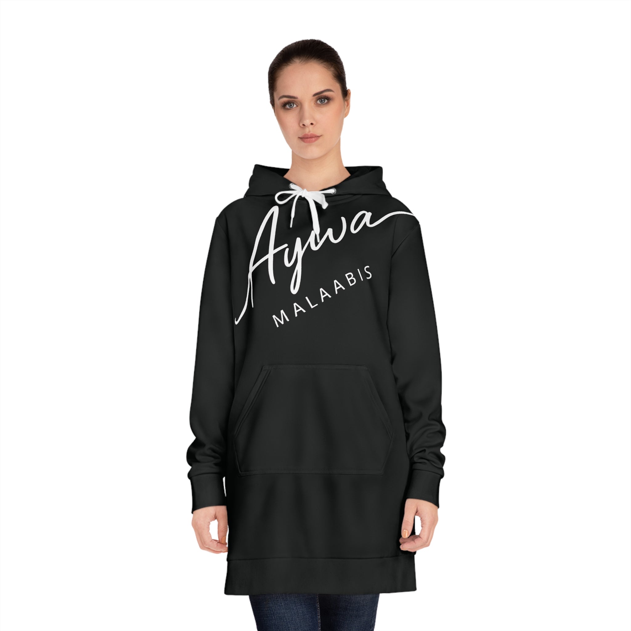 Aywa Malaabis - Aywa's Oversized Hoodie Dress - Large White Font