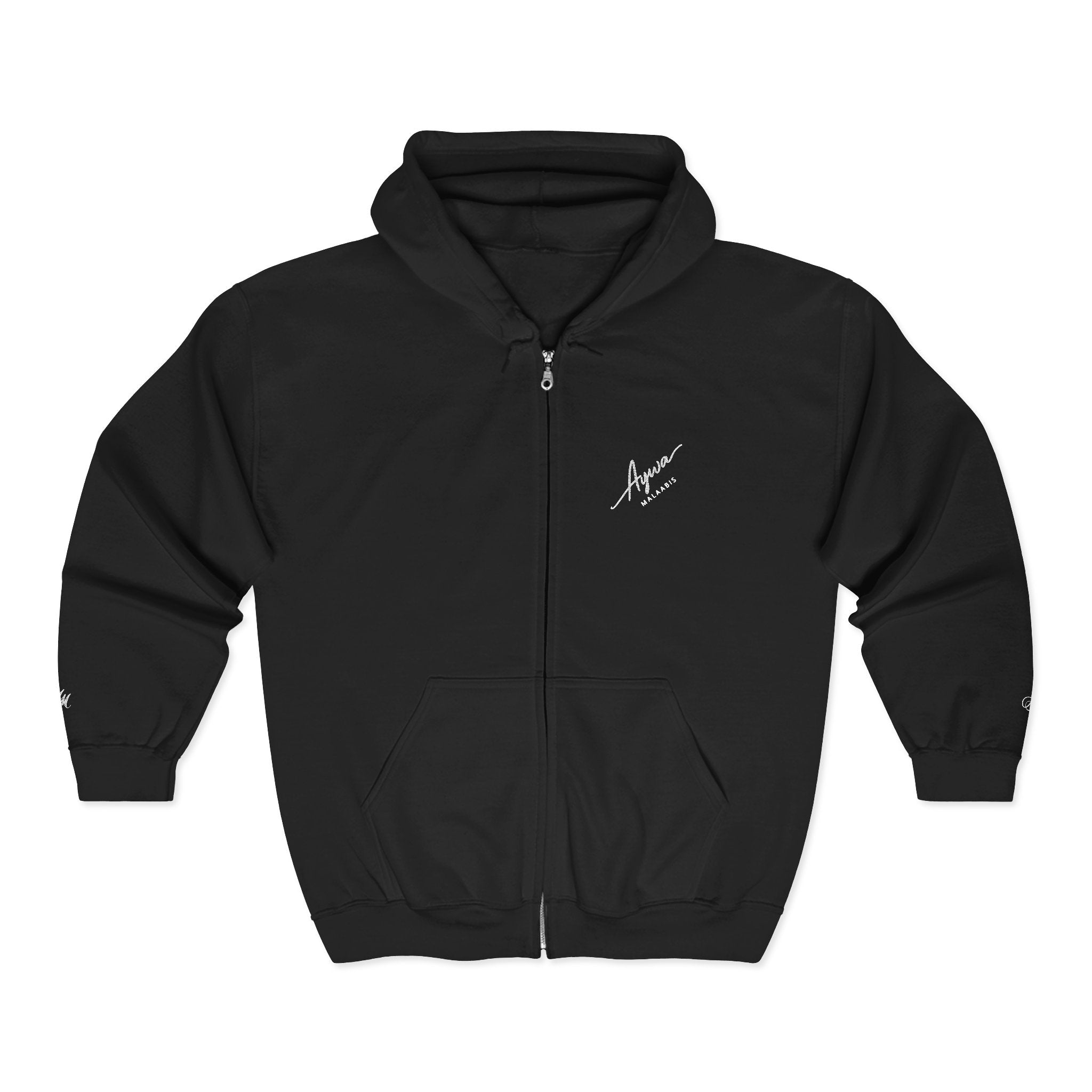 Aywa Malaabis - Signature Script Zip Hoodie- White Font
