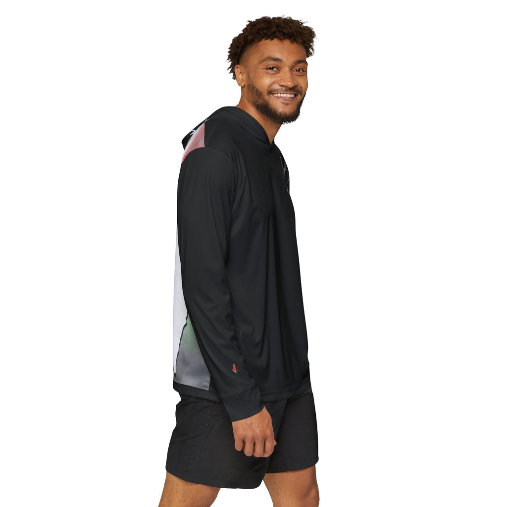 Aywa Malaabis - Aywa's Aqua Waves Sports Hoodie - Small White Font