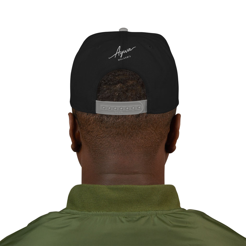 Aywa Malaabis Snapback Hat — Embroidered 'Aywa' Streetwear Cap