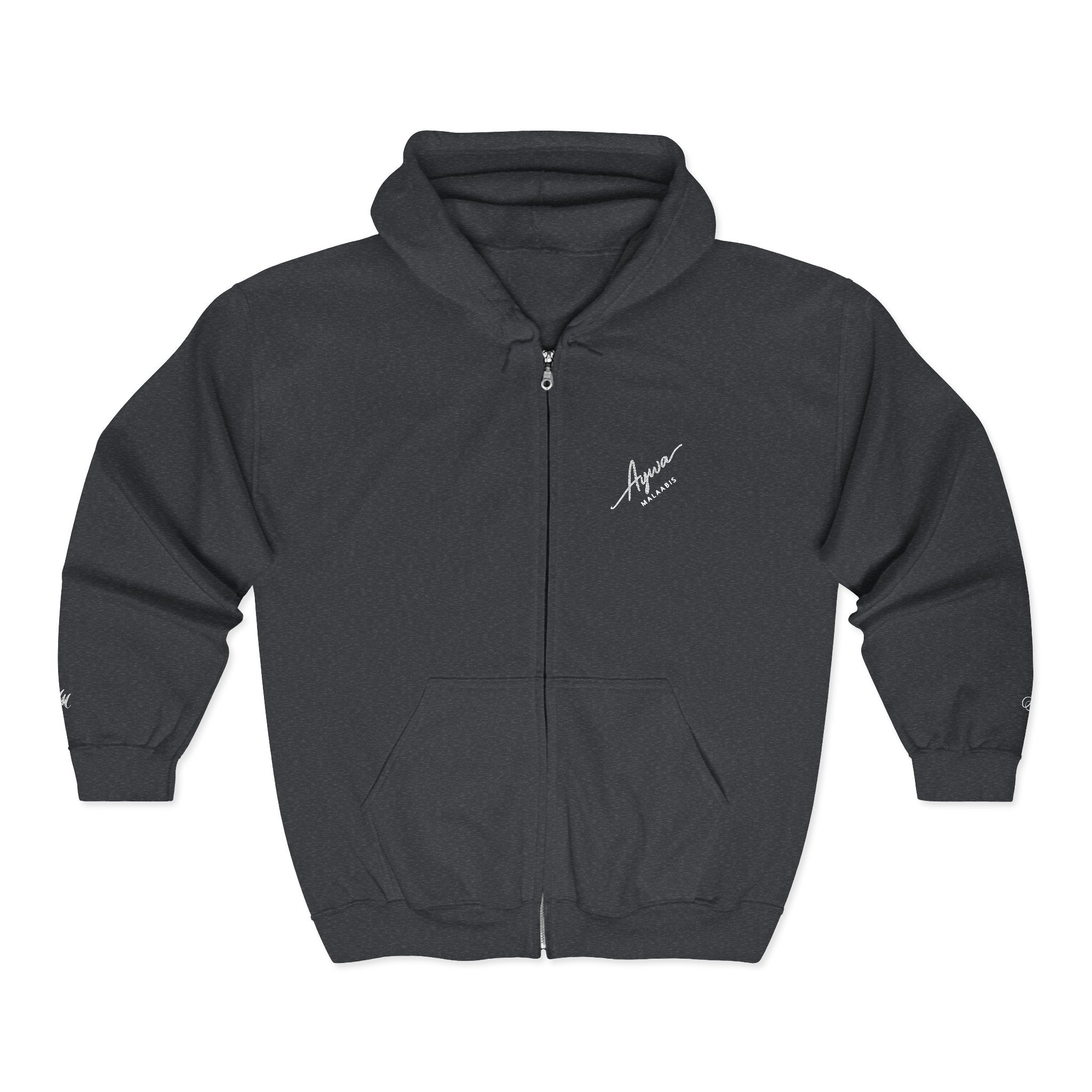 Aywa Malaabis - Signature Script Zip Hoodie- White Font