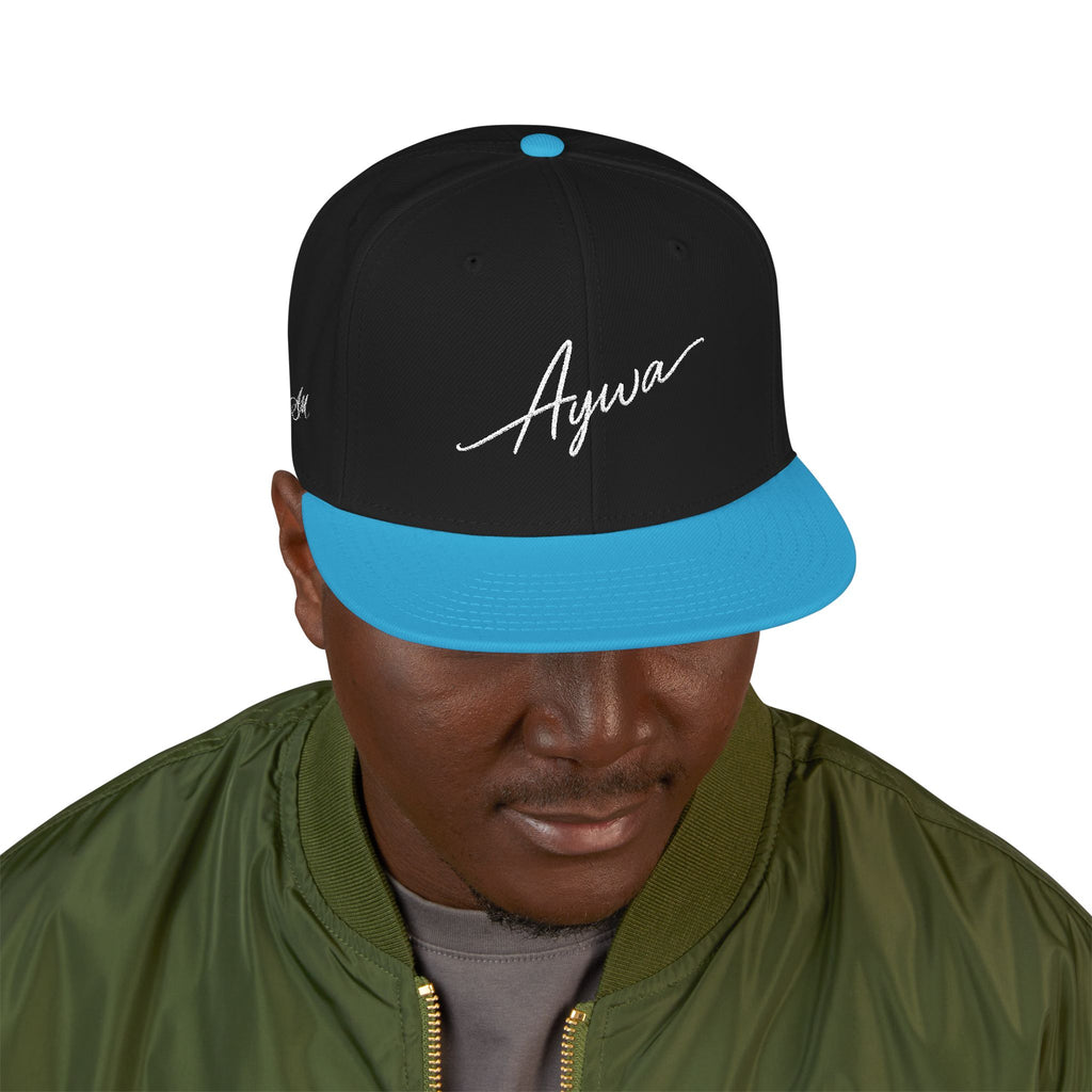 Aywa Malaabis Snapback Hat — Embroidered 'Aywa' Streetwear Cap